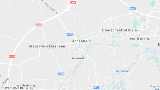 Carte de la zone d'intervention à Achenheim