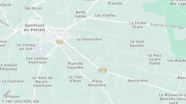 Carte de la zone d'intervention à Domfront en Poiraie