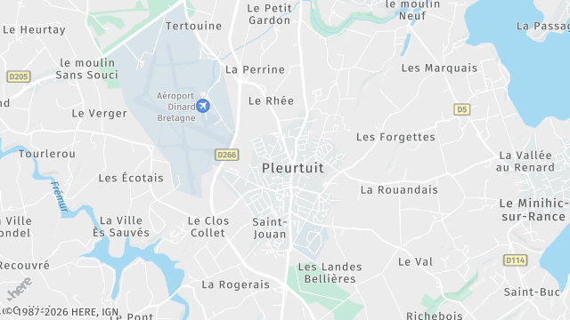 Carte de la zone d'intervention à Pleurtuit