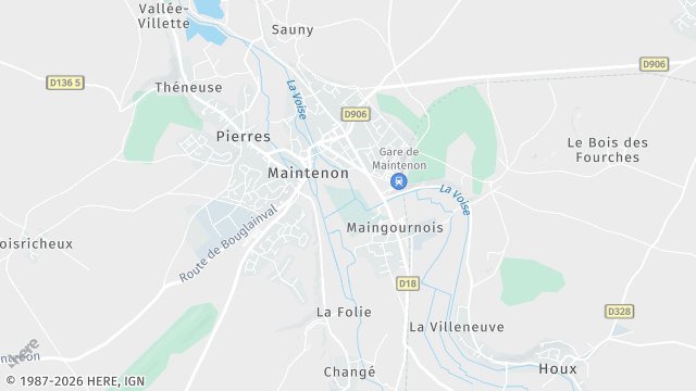 Carte de la zone d'intervention à Maintenon