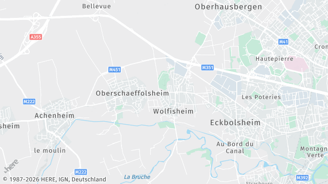 Carte de la zone d'intervention à Wolfisheim