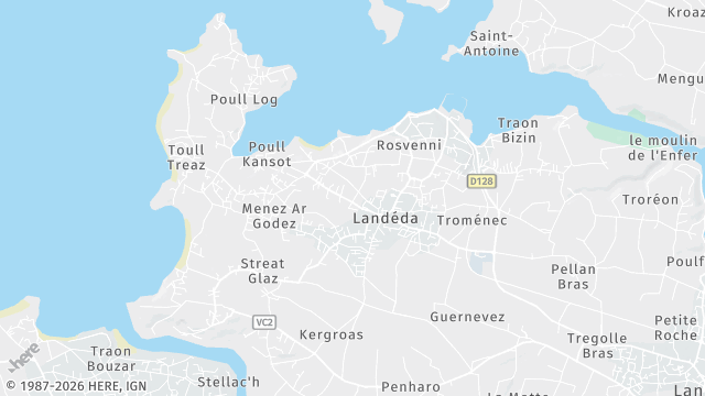 Carte de la zone d'intervention à Landéda