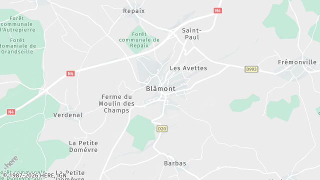 Carte de la zone d'intervention à Blâmont