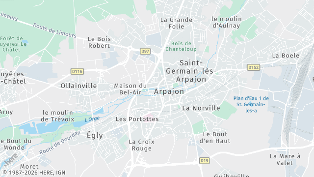 Carte de la zone d'intervention à Arpajon