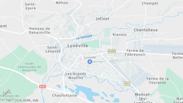 Carte de la zone d'intervention à Lunéville