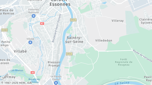 Carte de la zone d'intervention à Saintry-sur-Seine