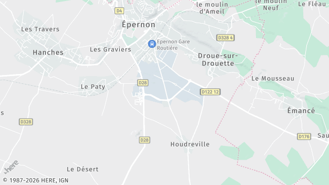 Carte de la zone d'intervention à Épernon