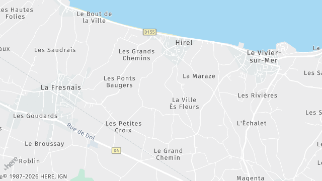 Carte de la zone d'intervention à Hirel