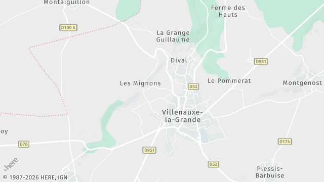 Carte de la zone d'intervention à Villenauxe-la-Grande
