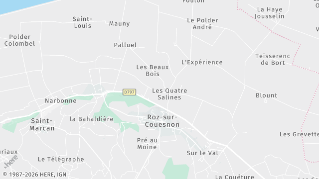Carte de la zone d'intervention à Roz-sur-Couesnon