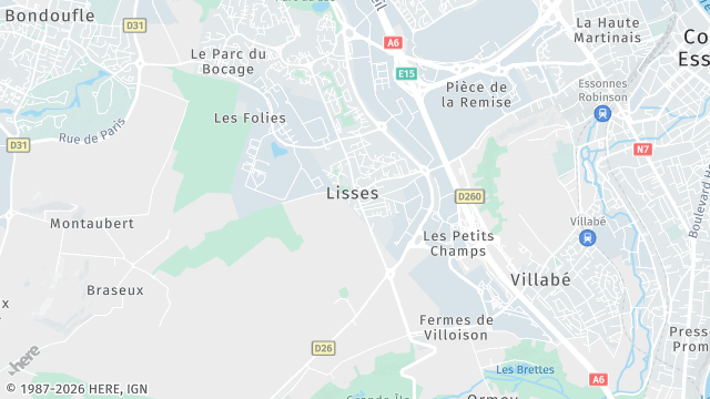 Carte de la zone d'intervention à Lisses