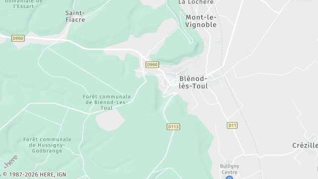 Carte de la zone d'intervention à Blénod-lès-Toul