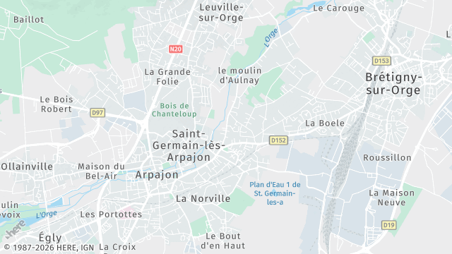 Carte de la zone d'intervention à Saint-Germain-lès-Arpajon