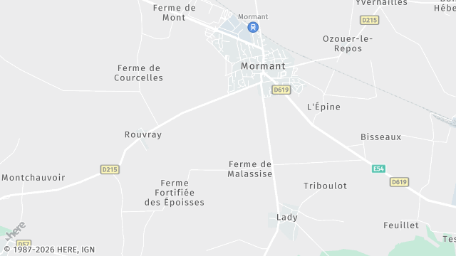 Carte de la zone d'intervention à Mormant