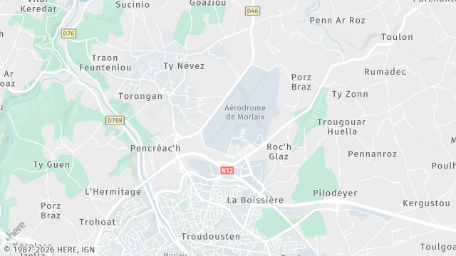 Carte de la zone d'intervention à Morlaix