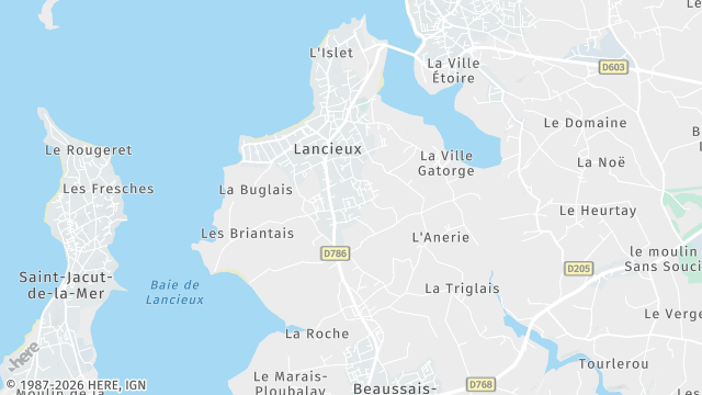 Carte de la zone d'intervention à Lancieux