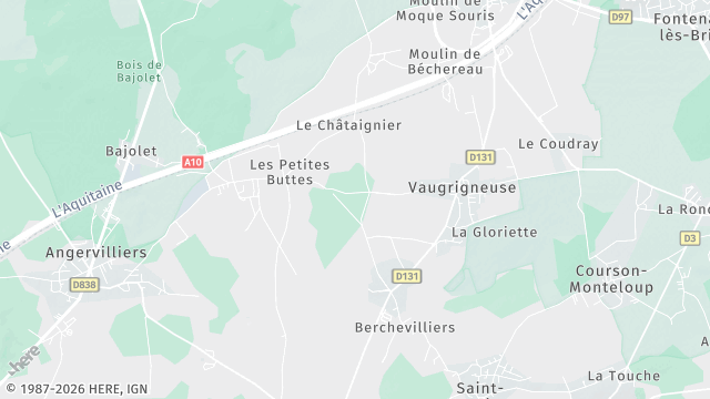 Carte de la zone d'intervention à Vaugrigneuse