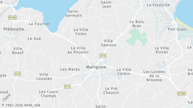 Carte de la zone d'intervention à Matignon