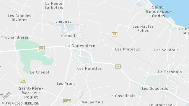 Carte de la zone d'intervention à La Gouesnière