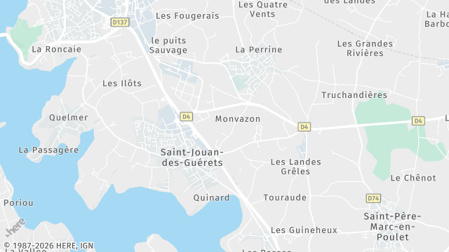 Carte de la zone d'intervention à Saint-Jouan-des-Guérets