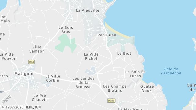 Carte de la zone d'intervention à Saint-Cast-le-Guildo