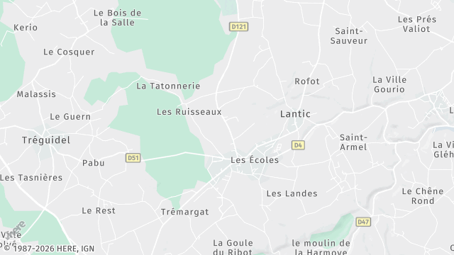 Carte de la zone d'intervention à Lantic