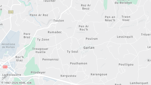 Carte de la zone d'intervention à Garlan