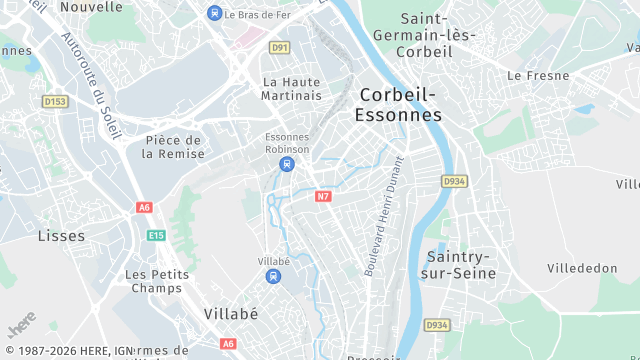 Carte de la zone d'intervention à Corbeil-Essonnes