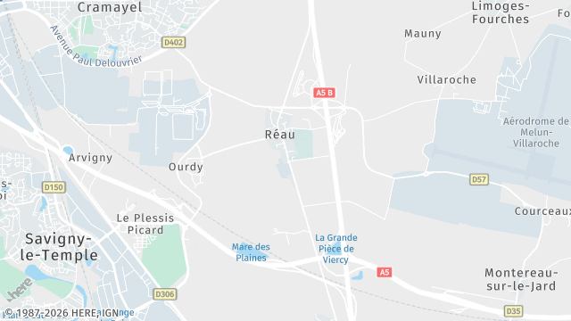 Carte de la zone d'intervention à Réau