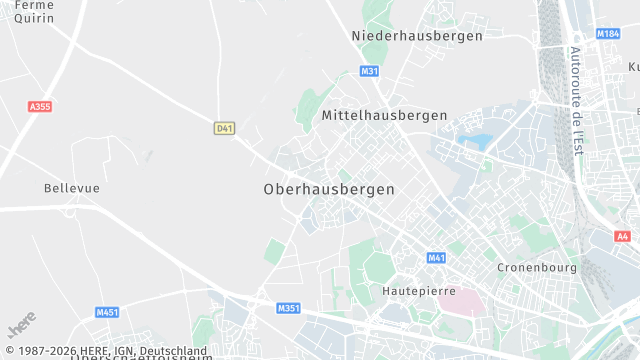 Carte de la zone d'intervention à Oberhausbergen