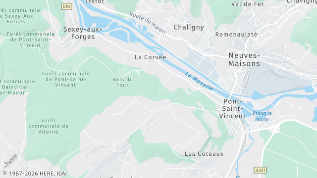 Carte de la zone d'intervention à Pont-Saint-Vincent