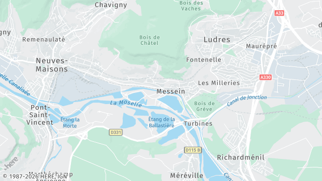 Carte de la zone d'intervention à Messein
