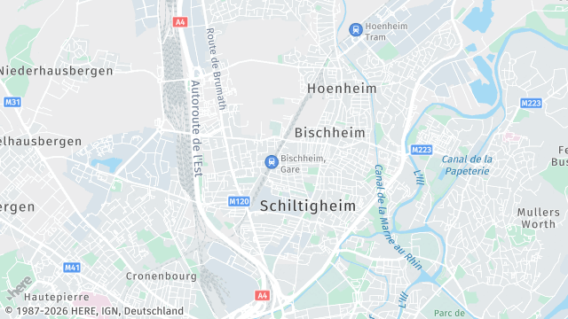 Carte de la zone d'intervention à Schiltigheim
