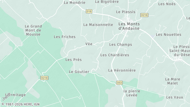 Carte de la zone d'intervention à Les Monts d'Andaine