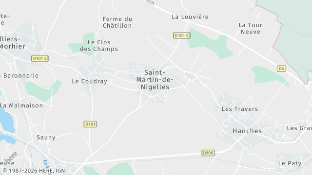 Carte de la zone d'intervention à Saint-Martin-de-Nigelles