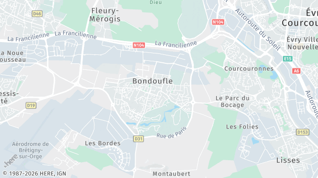 Carte de la zone d'intervention à Bondoufle