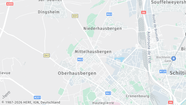 Carte de la zone d'intervention à Mittelhausbergen