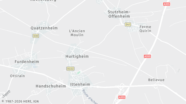 Carte de la zone d'intervention à Hurtigheim