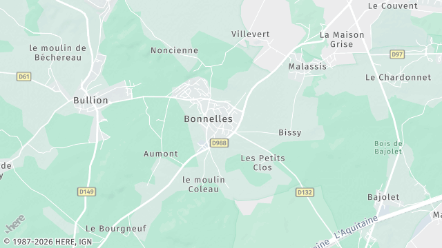 Carte de la zone d'intervention à Bonnelles