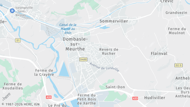 Carte de la zone d'intervention à Dombasle-sur-Meurthe