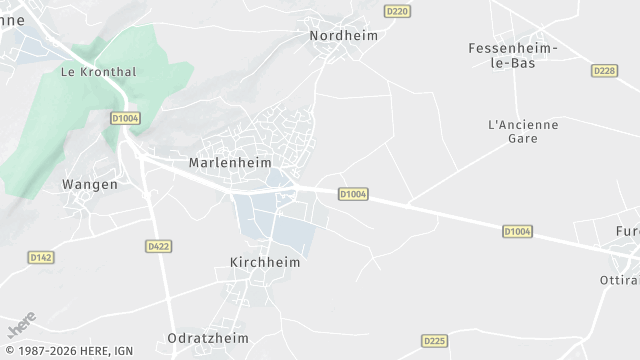 Carte de la zone d'intervention à Marlenheim