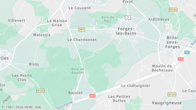 Carte de la zone d'intervention à Forges-les-Bains