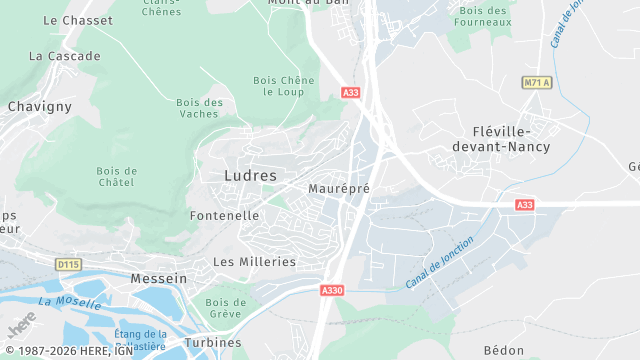 Carte de la zone d'intervention à Ludres