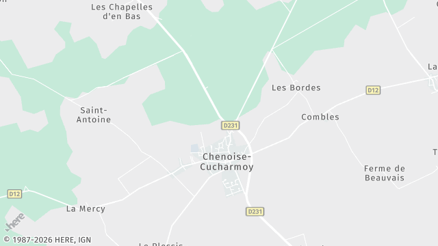 Carte de la zone d'intervention à Chenoise-Cucharmoy