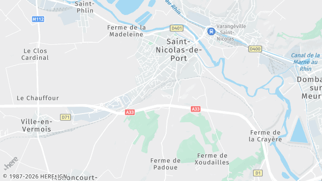 Carte de la zone d'intervention à Saint-Nicolas-de-Port