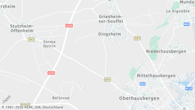 Carte de la zone d'intervention à Dingsheim