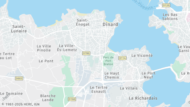 Carte de la zone d'intervention à Dinard