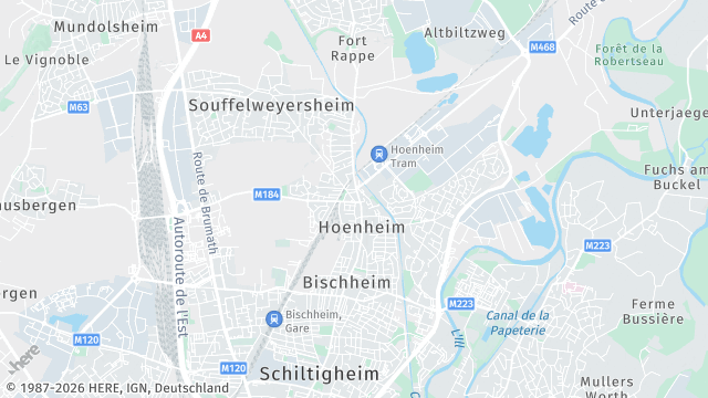 Carte de la zone d'intervention à Hœnheim