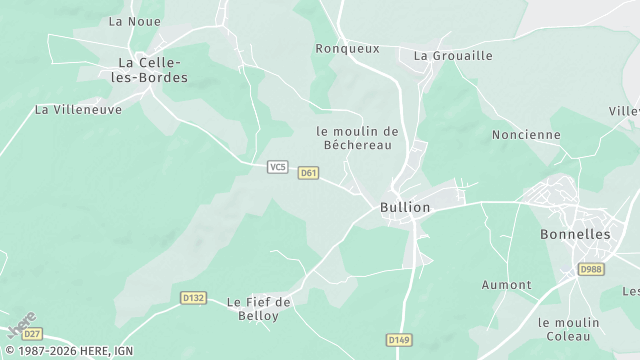 Carte de la zone d'intervention à Bullion