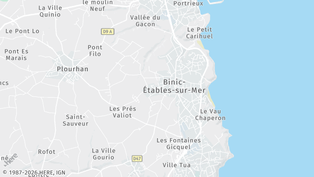 Carte de la zone d'intervention à Binic-Étables-sur-Mer